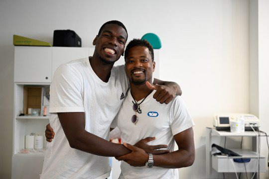 Paul Pogba and Patrice Evra