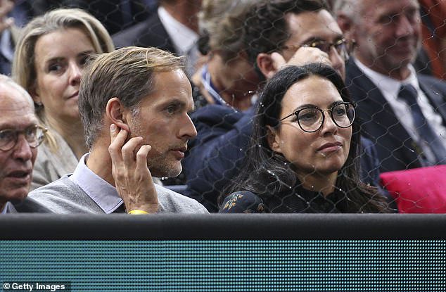 Tuchel as his now ex-wife Sissi pictured in 2018 watching the Rolex Paris Masters final between Novak Djokovic and Karen Khachanov