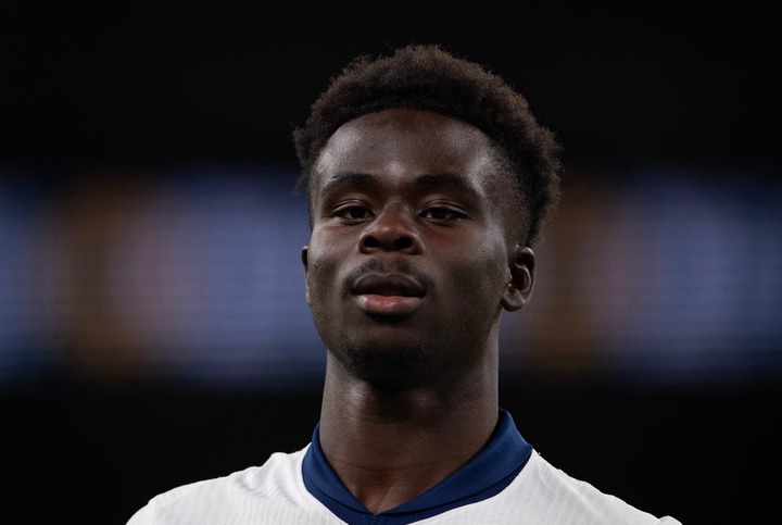 Bukayo Saka of England during the UEFA Nations League 2024/25 League B Group B2 match between England and Greece at Wembley Stadium on October 10, ...