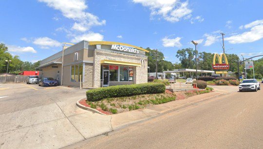 The outside view of a McDonald's restaurant in Jackson, Mississippi