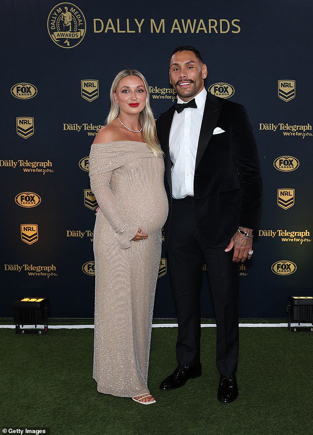 The Cronulla Sharks centre and his wife Shell (pictured, together) are desperate to coordinate a care flight home for their medically-induced newborn