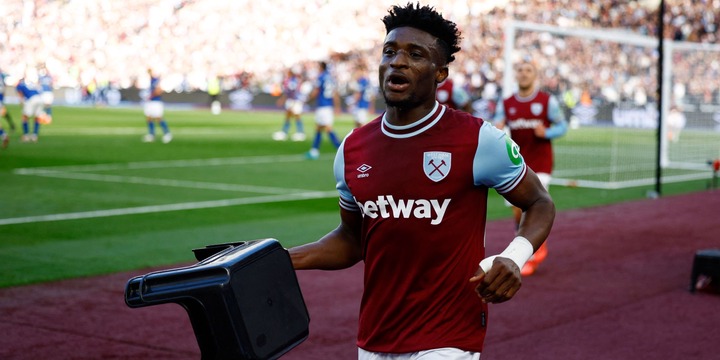 Mohammed Kudus celebrates for West Ham