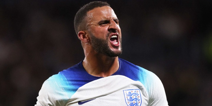 Kyle Walker roaring for England