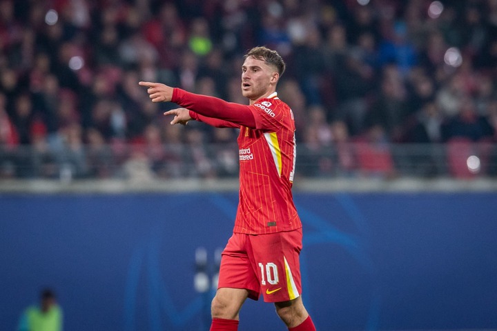 Alexis Mac Allister of Liverpool FC during the UEFA Champions League 2024/25 League Phase MD3 match between RB Leipzig and Liverpool FC at Leipzig ...