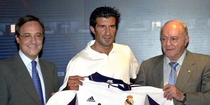 Luis Figo presented as a new Real Madrid player