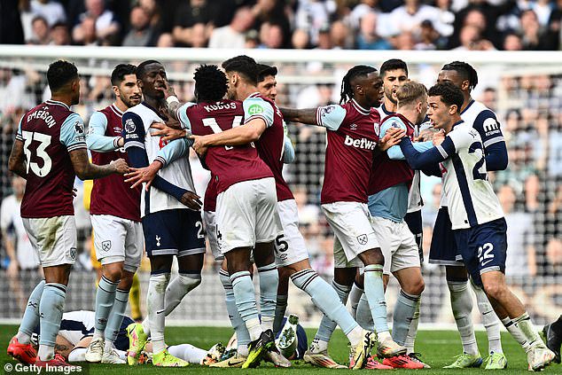 Kudus also pushed Pape Matar Sarr in the face after the initial incident that led to his red card