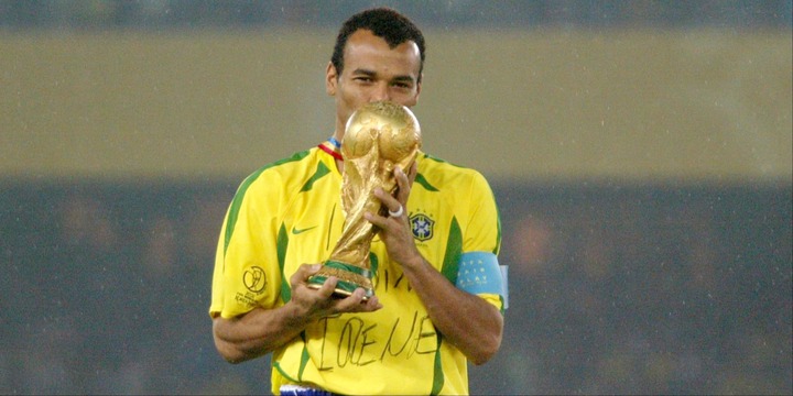 Cafu with the World Cup