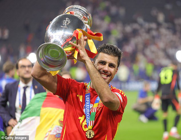 Spain and Man City ace Rodri, pictured after winning Euro 2024, has seemingly come second