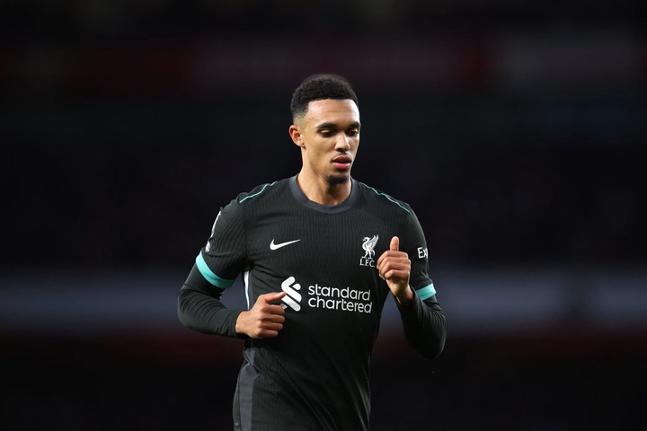 Trent Alexander-Arnold of Liverpool during the Premier League match between Arsenal FC and Liverpool FC at Emirates Stadium on October 27, 2024 in ...