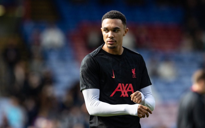 Liverpool's Trent Alexander-Arnold warming up before the match during the Premier League match between Crystal Palace FC and Liverpool FC at Selhur...