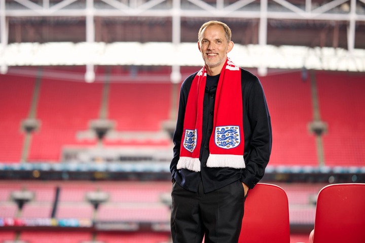 Thomas Tuchel poses for a photo as he is announced as the new England manager at Wembley Stadium on October 16, 2024 in London, England.