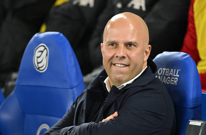 Arne Slot, Manager of Liverpool, looks on prior to the Carabao Cup Fourth Round match between Brighton & Hove Albion and Liverpool at Amex Stad...