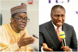 Speaker of Parliament Alban Bagbin (L) and Minority Leader Alexander Kwamina Afenyo-Markin