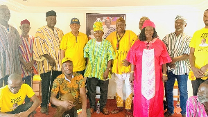 Alhaji Boniface Abubakar Saddique with some chiefs at Nandom in a group picture