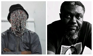 Investigative journalist Anas Aremeyaw Anas (L) and #FixTheCountry convener, Oliver Barker-Vomarwor