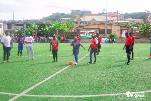 Dr Grace Ayensu-Dankwa performing the ceremonial kick-off