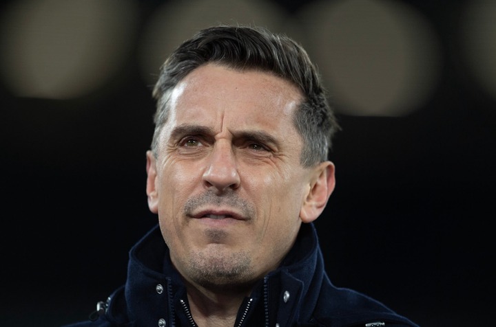 Sky Sports pundit Gary Neville is seen prior to the Premier League match between West Ham United and Brentford FC at London Stadium on February 26,...