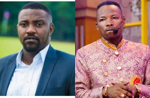 John Dumelo and Archbishop Salifu Amoako