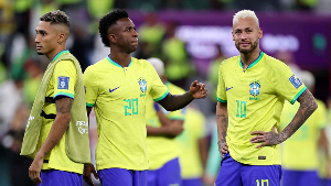 L-R: Raphinha, Vinicius, and Neymar