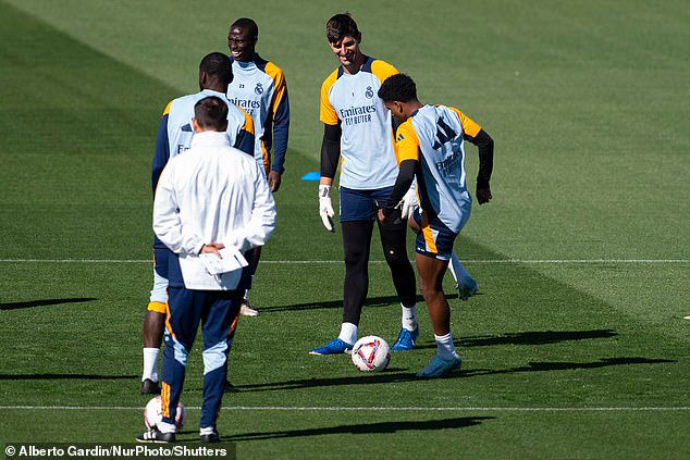 Thibaut Courtois (second right) and Rodrygo (right) have been ruled out of El Clasico