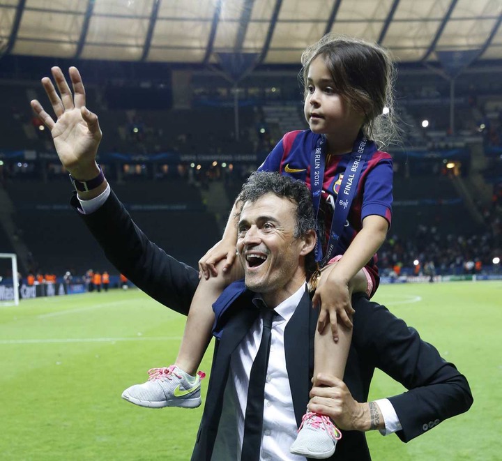  Luis Enrique Martinez celebrates the victory with his daughter Xana Enrique after the UEFA Champions League Final between Juventus Turin and FC Barcelona. (Image Source: Getty Images | Photo by Jean Catuffe)