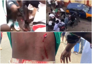 Screenshots of scenes from the violent clash between NDC and NPP supports