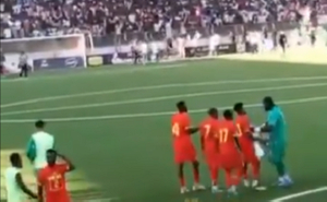 Some Black Stars players on the field after their loss to Sudan