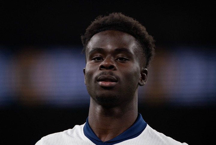 Bukayo Saka of England during the UEFA Nations League 2024/25 League B Group B2 match between England and Greece at Wembley Stadium on October 10, ...