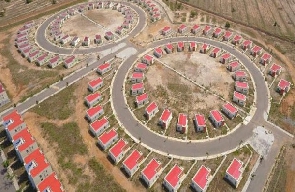 A drone shot of the Saglemi Housing project