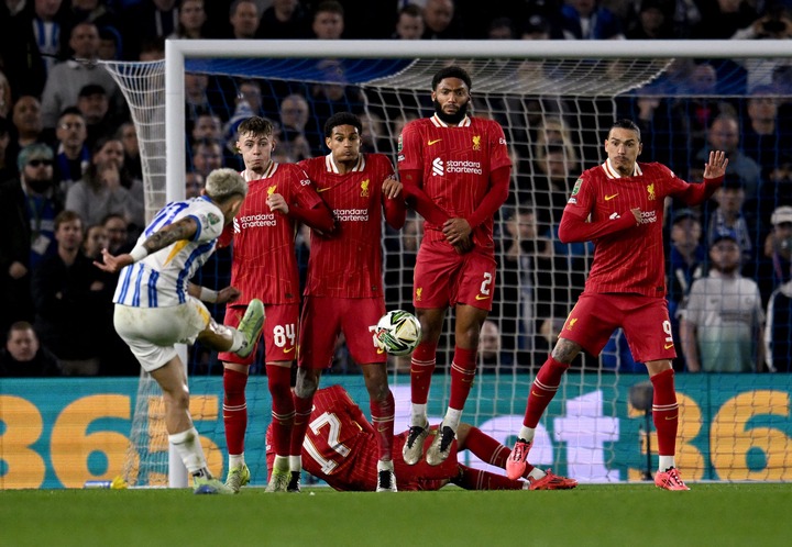 (THE SUN OUT, THE SUN ON SUNDAY OUT) Conor Bradley, Jarell Quansah, Joe Gomez and Darwin Nunez of Liverpool during the Carabao Cup Fourth Round mat...