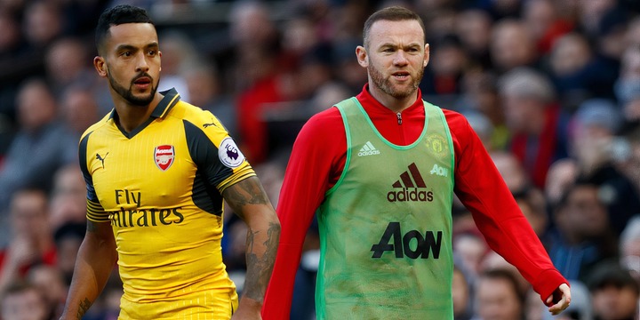 Theo Walcott and Wayne Rooney