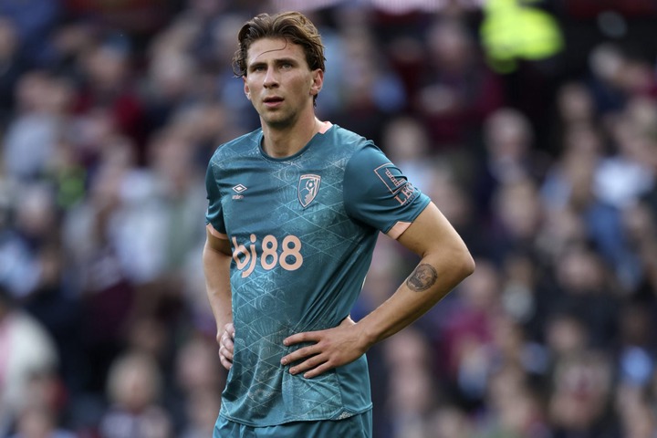 Illya Zabarnyi of AFC Bournemouth in action during the Premier League match between Aston Villa FC and AFC Bournemouth at Villa Park on October 26,...