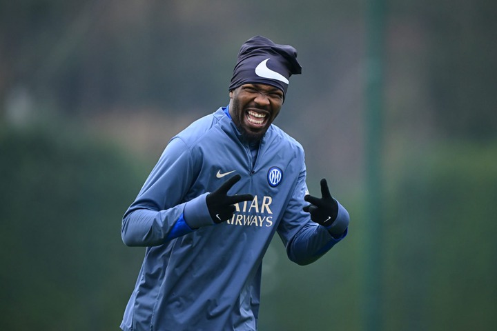 Marcus Thuram of FC Internazionale poses during the FC Internazionale training session at BPER Training Centre at Appiano Gentile on November 19, 2...