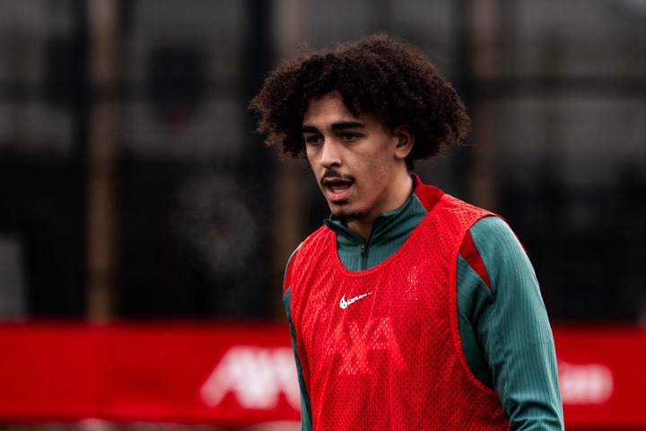 (THE SUN OUT, THE SUN ON SUNDAY OUT) Jayden Danns of Liverpool during a training session at AXA Training Centre on November 19, 2024 in Kirkby, Eng...