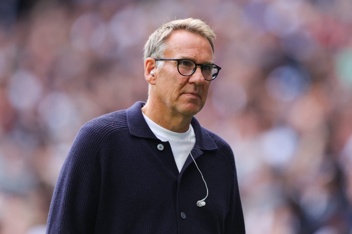 Sky Sports pundit Paul Merson during the Premier League match between Tottenham Hotspur FC and Arsenal FC at Tottenham Hotspur Stadium on September...