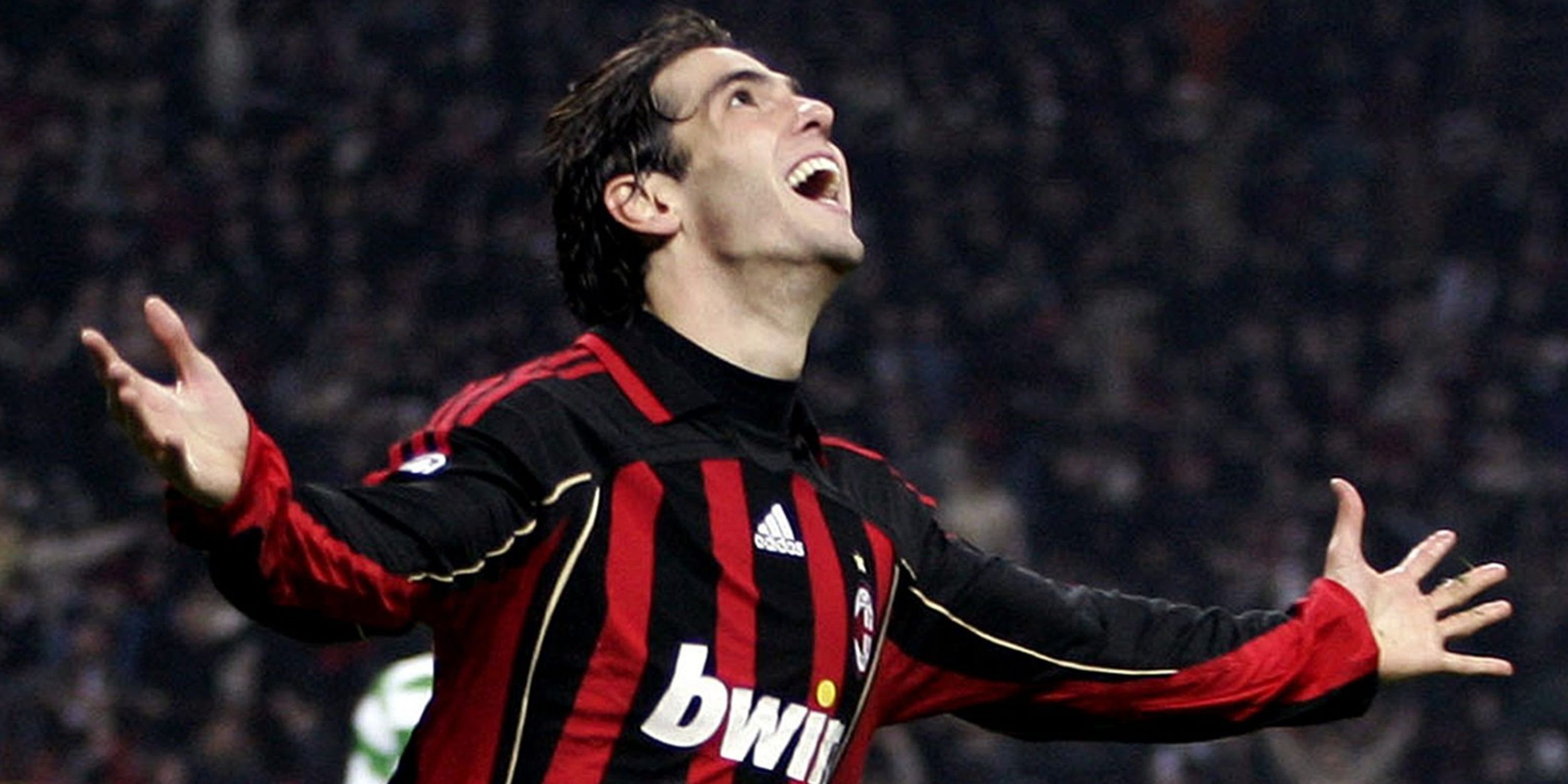 Kaka celebrates scoring for AC Milan. 