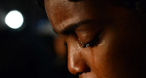 File photo of a woman in tears