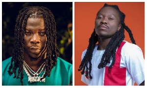 Ghanaian dancehall musician Stonebwoy (L) and hiplife artiste Screwfaze (R)