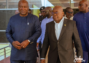 President John Dramani Mahama (L) with former President Nana Addo Dankwa Akufo-Addo