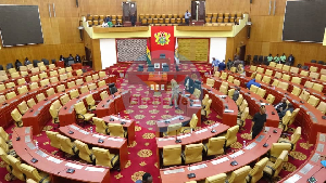A view of the Chamber of Ghana's Parliament