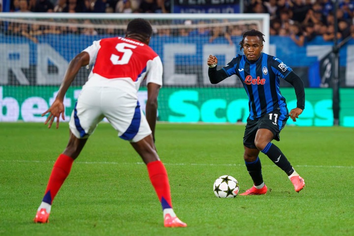 Ademola Lookman during Atalanta BC against Arsenal FC, UEFA Champions League, League phase - Matchday 1, at Gewiss Stadium in Bergamo, Italy, on Se...