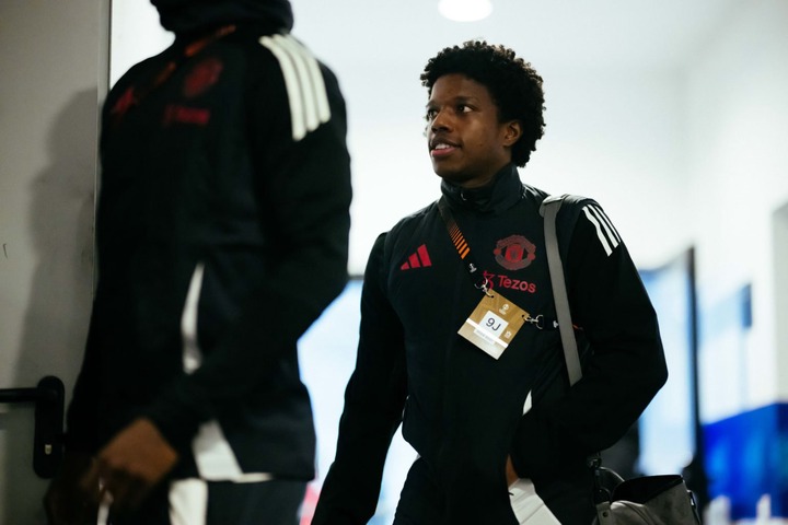 Tyrell Malacia of Manchester United arrives prior to the UEFA Europa League 2024/25 League Phase MD8 match between Fotbal Club FCSB and Manchester ...