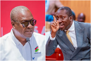 Alexander Afenyo-Markin (R) wants President John Dramani Mahama (L) to do better