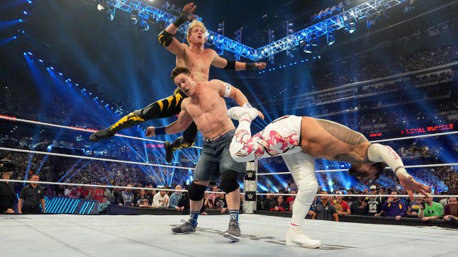 Logan Paul, John Cena and John Cena brawl in the WWE Royal Rumble