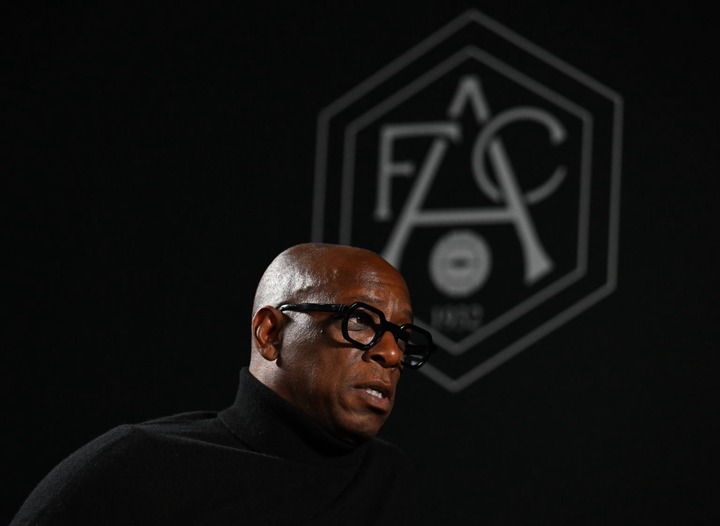 Former Arsenal player Ian Wright during his interview with Renee Slegers (not pictured) at Sobha Realty Training Centre on January 17, 2025 in Lond...