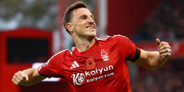 Nottingham Forest striker Chris Wood celebrates