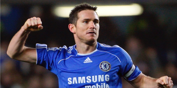 Frank Lampard celebrates scoring for Chelsea