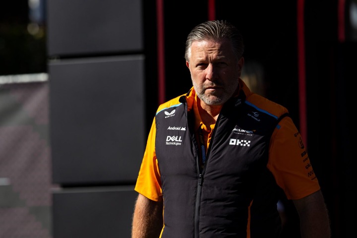 McLaren Chief Executive Officer Zak Brown walks in the paddock during the F1 Grand Prix of Belgium at Circuit de Spa-Francorchamps on July 28, 2024...