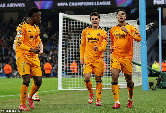 Vinicius Jr (left) went on to set up Jude Bellingham's late winner on Tuesday night