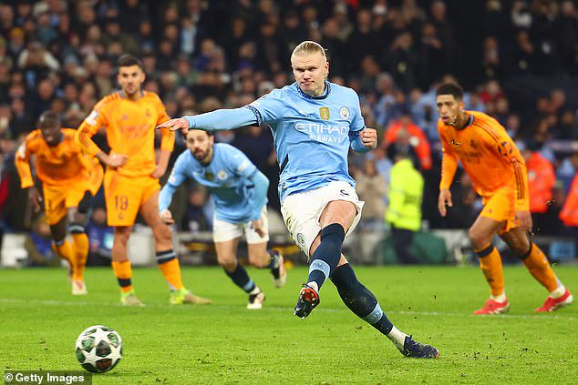 Haaland netted two goals for Manchester City on Tuesday, including one from the penalty spot